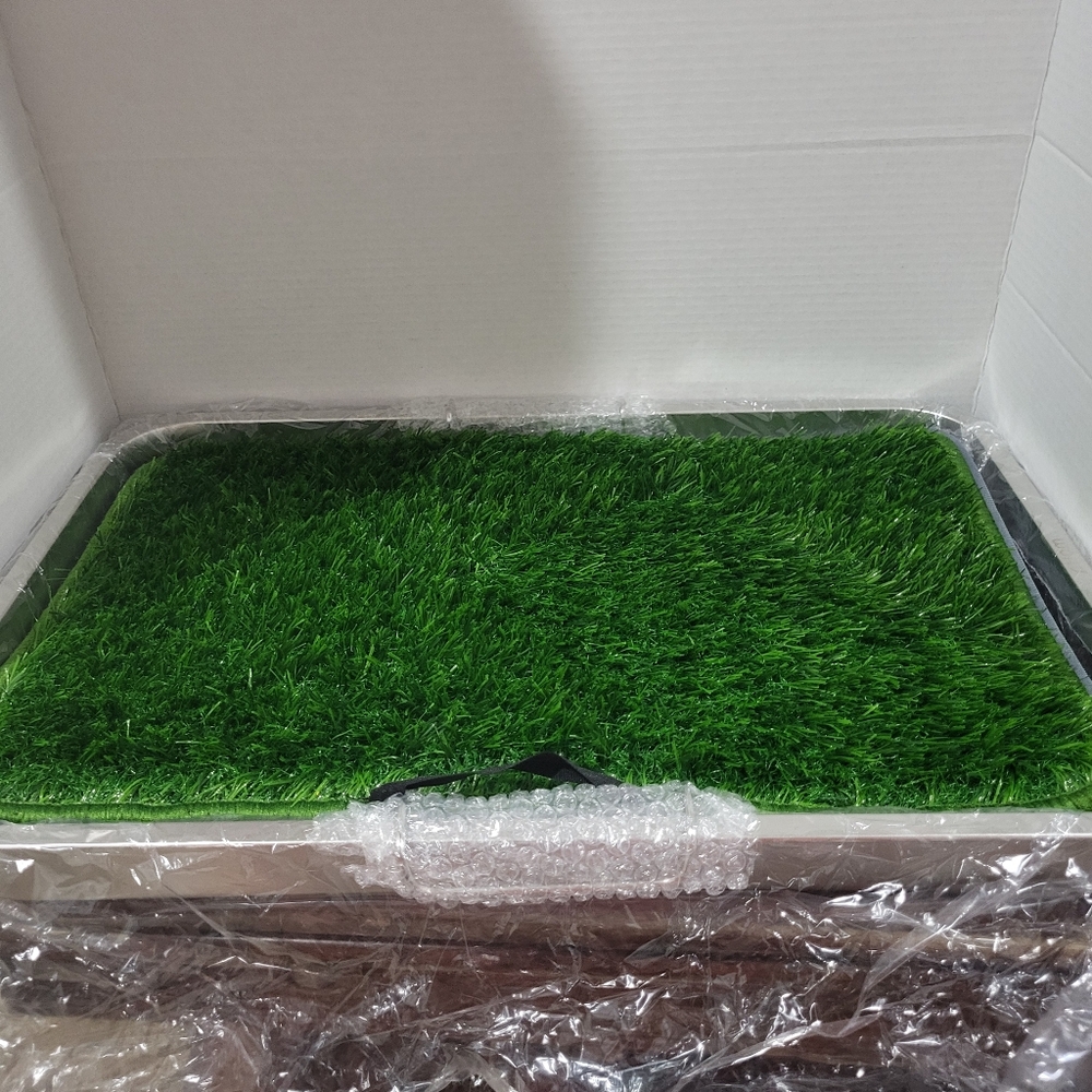 Dog Grass pad with Tray,23”x 15” Indoor Dog Potty  (Small)